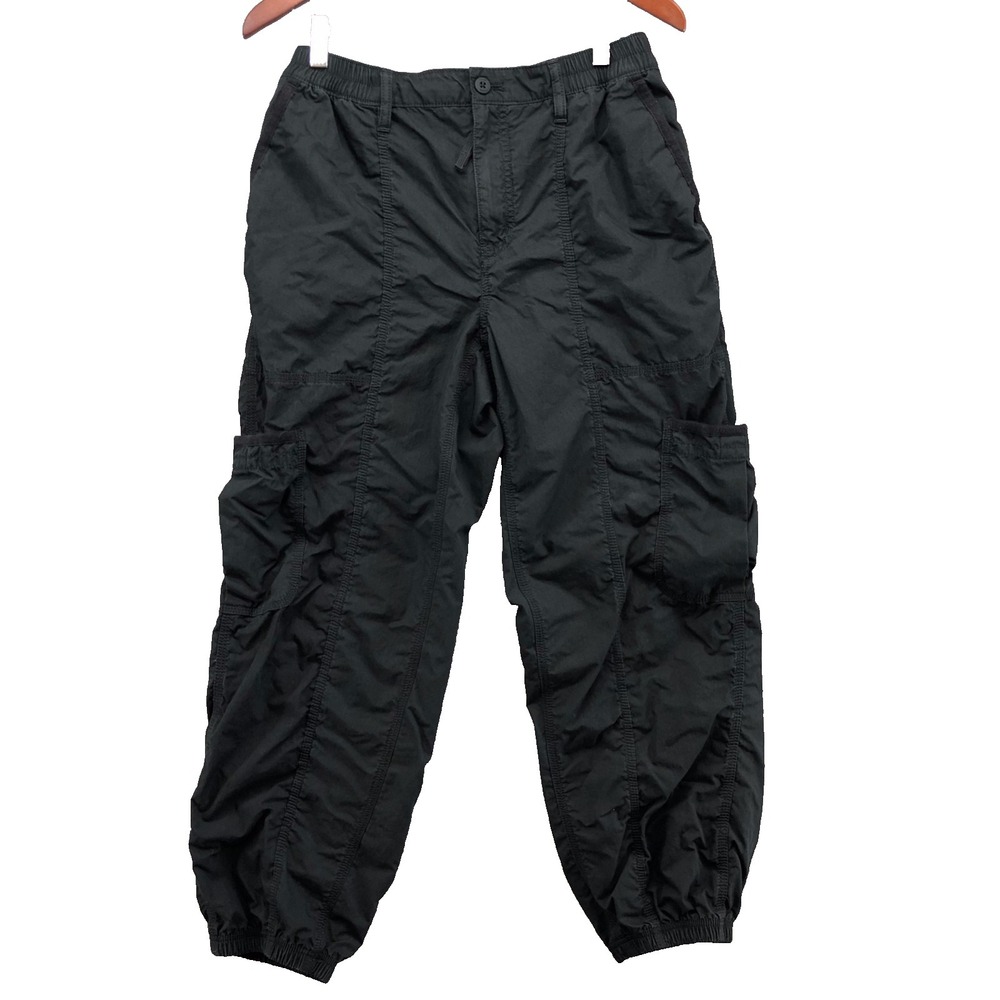 Aritzia TNA Jogger Pants Womens Medium Black Elastic Waist High Rise Streetwear